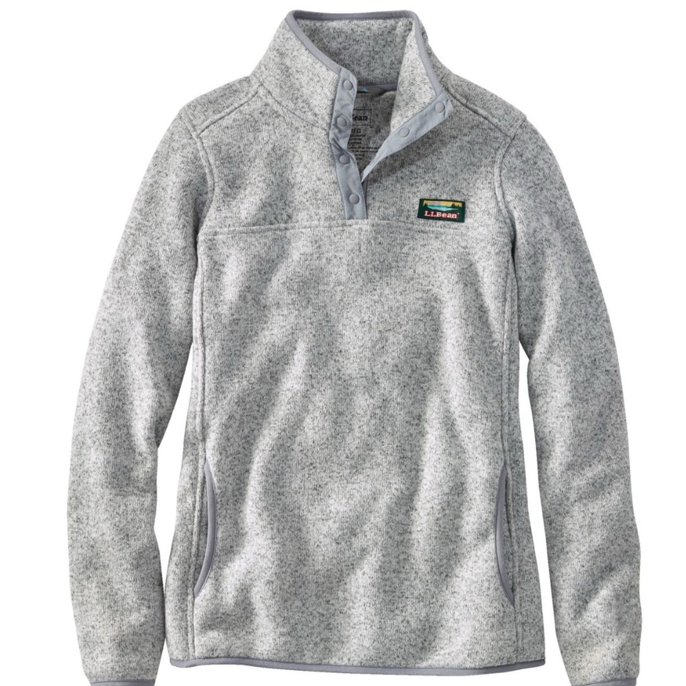 L.L.Bean Women’s Sweater Fleece Pullover Pewter Size S Like New